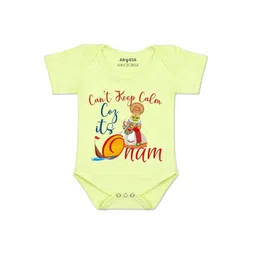 Arvesa Kids-Unisex Yellow Cotton Rompers-picture-24