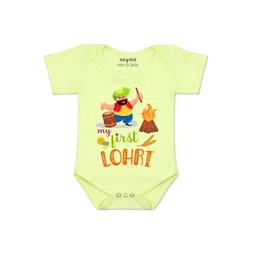 Arvesa Kids-Unisex Yellow Cotton Rompers-picture-28