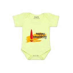 Arvesa Kids-Unisex Yellow Cotton Rompers-picture-35