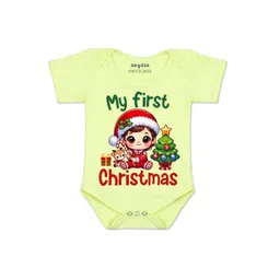 Arvesa Kids-Unisex Yellow Cotton Rompers-picture-40