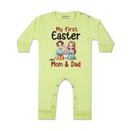 Arvesa Kids-Unisex Yellow Cotton Rompers-picture-21