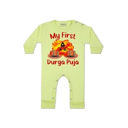 Arvesa Kids-Unisex Yellow Cotton Rompers-picture-41