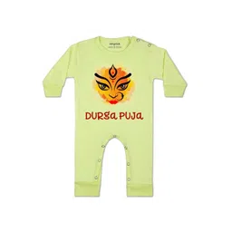 Arvesa Kids-Unisex Yellow Cotton Rompers-picture-14