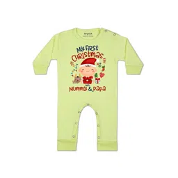 Arvesa Kids-Unisex Yellow Cotton Rompers-picture-11