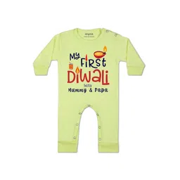 Arvesa Kids-Unisex Yellow Cotton Rompers-picture-15