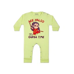 Arvesa Kids-Unisex Yellow Cotton Rompers-picture-32