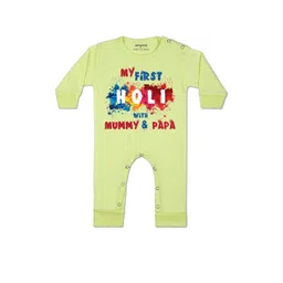 Arvesa Kids-Unisex Yellow Cotton Rompers-picture-10