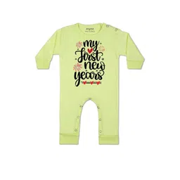 Arvesa Kids-Unisex Yellow Cotton Rompers-picture-10