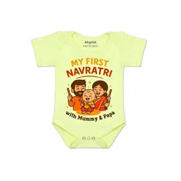 Arvesa Kids-Unisex Yellow Cotton Rompers-picture-46