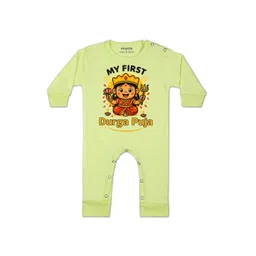 Arvesa Kids-Unisex Yellow Cotton Rompers-picture-22