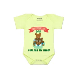 Arvesa Kids-Unisex Yellow Cotton Rompers-picture-20