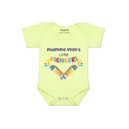 Arvesa Kids-Unisex Yellow Cotton Rompers-picture-23
