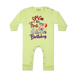 Arvesa Kids-Unisex Yellow Cotton Rompers-picture-17