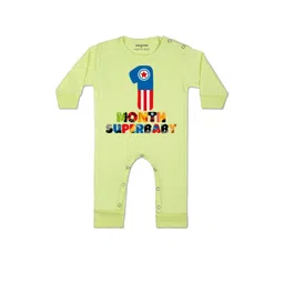 Arvesa Kids-Unisex Yellow Cotton Rompers-picture-45