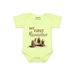 Arvesa Kids-Unisex Yellow Cotton Rompers-picture-31