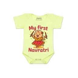 Arvesa Kids-Unisex Yellow Cotton Rompers-picture-12