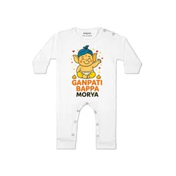 arvesa My First Ganesh Chaturthi Printed Baby Rompers-picture-29