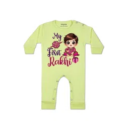 arvesa My First Rakhi Printed Baby Rompers-picture-24