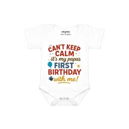 Arvesa Papa First Birthday With Me Printed Bodusuit-picture-38