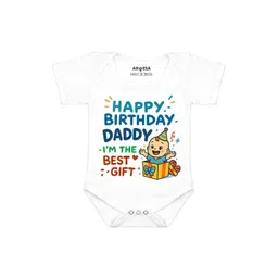 Arvesa Papa First Birthday With Me Printed Bodusuit-picture-12