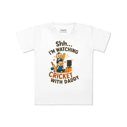 arvesa Shh I'm Watching Cricket With Daddy Printed Kids Tshirt-picture-38