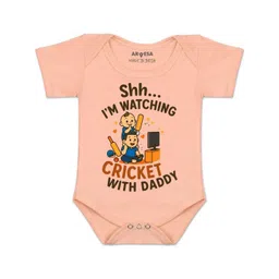 arvesa Shh I'm Watching Cricket With Daddy Printed Romper-picture-10