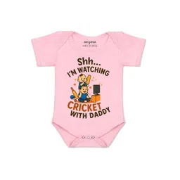 arvesa Shh I'm Watching Cricket With Daddy Printed Romper-picture-11