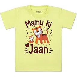 ARVESA Mamu Ki Jaan TS-1190 Mamu Baby Tshirt for Kids Boys & Girls Half Sleeves Round Neck Clothes Tshirt for Kids Boys 1 Months to 6 Years Dress-picture-11