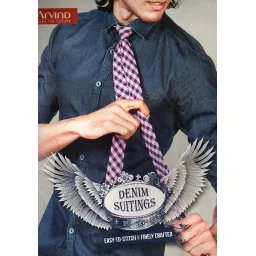 AD by Arvind Men'S And Women'S Unstitched Cotton Stretchable Denim Fabric Jeans Cloth (Aqua Blue, Free Size, 1.30 Meter) image 2