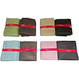 Men's Pure Cotton Shirt And Poly Viscose Trouser Unstitched Fabric Set Combo Gift Pack Velvet Box(Free Size) (Random Color)(Pack of 4)-image-15