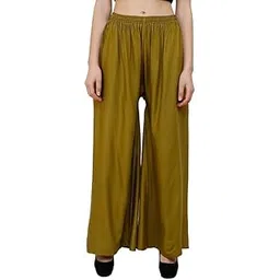 ARYANSH Shoppe Rayon Palazzo for Girls | Traditional Ethnic Wear Palazoo for Women Stylish Latest | Relaxed Fit Bottom Wear Casual Palazo for Woman & Girls Color, Size XXL,(Mehandi Green)-picture-42