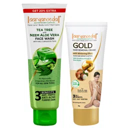 Aryanveda Tea Tree Face Wash With Neem & Aloe vera Extracts, 120ml & Gold Hair Removal Cream, 40gm-picture-10