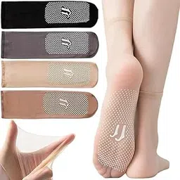 aryavart Stockings Female Wear Breathable Super-Thin Short Gel Tube SOCKS, Transparent.(5Pair) Invisible, Slip-resistant Crystal Silk SOCKS,Women's Ankle SOCKS for Women & Girls.-picture-38