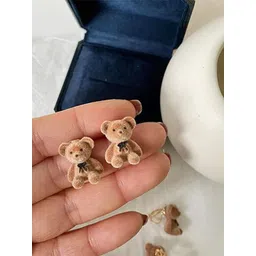 Aryee Sterling Silver Bear Shaped Studs-picture-29