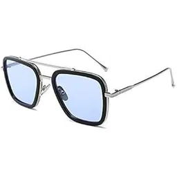 arzonai Men's Square Polarization Sunglasses Blue Frame Blue Lens (Large)-Pack Of 1-picture-48