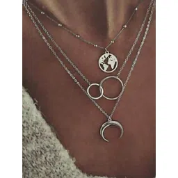 Arzonai Silver-Toned Metal Necklace-picture-22