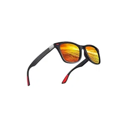 Arzonai Unisex Black And Orange Frame Plastic Full Rim UV Protected Lens Casual Sunglasses-image-0