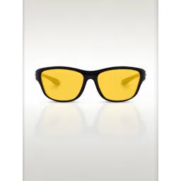 Arzonai Unisex Black And Yellow Frame Plastic Full Rim UV Protected Lens Casual Sunglasses-image-5