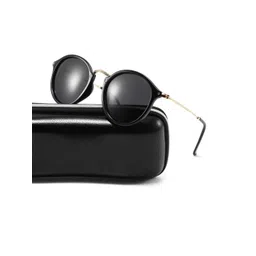 Arzonai Unisex Black Lens & Black Oval Sunglasses with UV Protected Lens-image-13