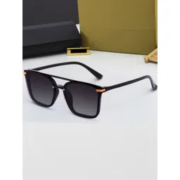 Arzonai Unisex Black Lens & Black Square Sunglasses with UV Protected Lens-picture-16