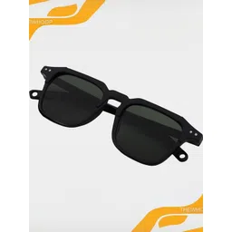 Arzonai Unisex Black Lens & Frame Square Sunglasses-image-35