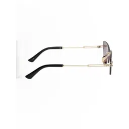 Arzonai Unisex Black Lens & Gold-Toned Rectangle Sunglasses with UV Protected Lens-picture-39