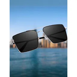 Arzonai Unisex Black Lens & Silver-Toned Sunglasses with-image-30