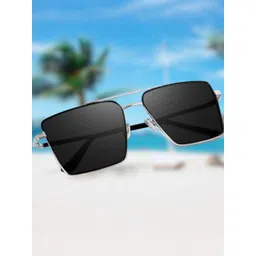 Arzonai Unisex Black Lens & Silver-Toned Sunglasses with UV Protected Lens-image-31