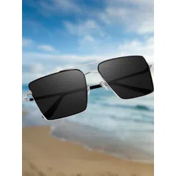 Arzonai Unisex Black Lens & Silver-Toned Sunglasses with UV Protected Lens-image-38