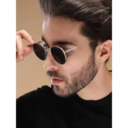 Arzonai Unisex Black Lens & Silver-Toned Sunglasses with UV Protected Lens-image-8