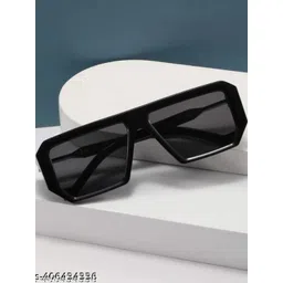 Arzonai Unisex Black Plastic Full Rim Frame UV Protected Lens Casual Sunglasses-picture-33