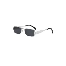 Arzonai Unisex Black Silver-Toned Metal Full Rim UV Protected Lens Sunglasses-picture-30