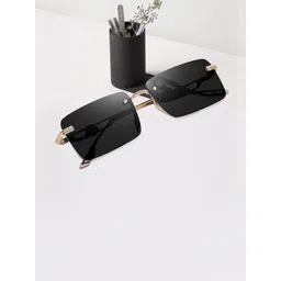 Arzonai Unisex Black UV Protected Lens Metal Sunglasses-picture-20