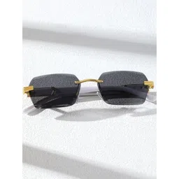 Arzonai Unisex Black UV Protected Lens Metal Sunglasses-picture-26